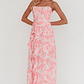 Serif Ruffle Trim Split Maxi Dress Pink - thumbnail 5