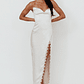 Winter Moon Strapless Lace Trim Midi Dress Champagne - thumbnail 3