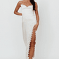Winter Moon Strapless Lace Trim Midi Dress Champagne - thumbnail 5