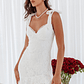 Emine Bow Shoulder Lace Mini Dress White - thumbnail 3