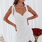 Emine Bow Shoulder Lace Mini Dress White - thumbnail 5
