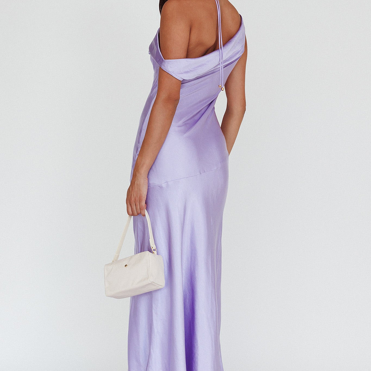 Etienne Off-Shoulder Halter Midi Dress Lilac 2