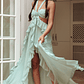 Santiago Cut-Out Ruffle Maxi Dress Sage - thumbnail 1