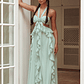 Santiago Cut-Out Ruffle Maxi Dress Sage - thumbnail 3