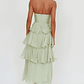 Giavana Strapless Layered Midi Dress Sage - thumbnail 2