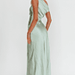 Twilight Asymmetric Neckline Maxi Dress Sage - thumbnail 2