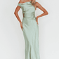Twilight Asymmetric Neckline Maxi Dress Sage - thumbnail 5