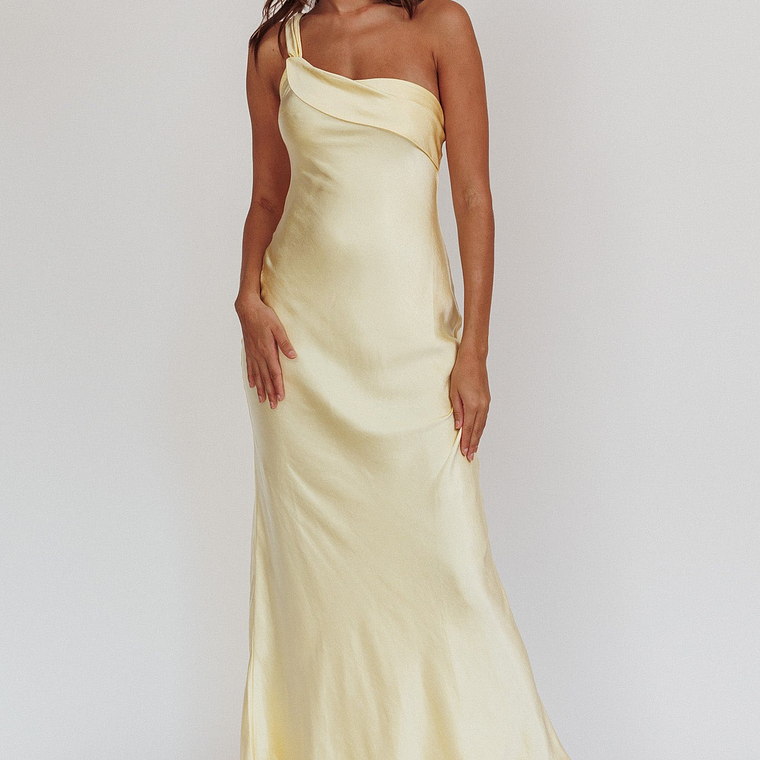 Carmel One-Shoulder Sash Maxi Dress Butter 4