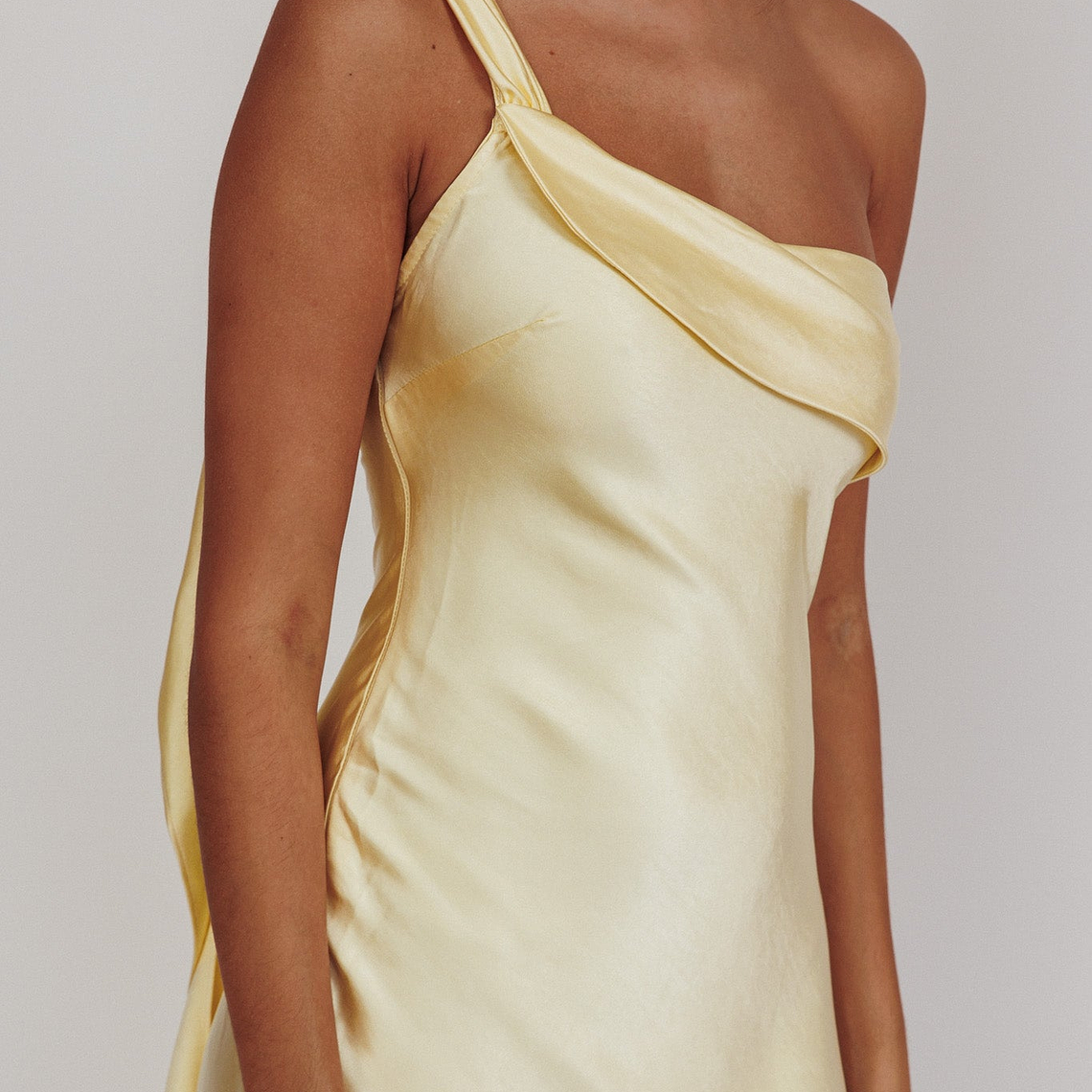 Carmel One-Shoulder Sash Maxi Dress Butter 5
