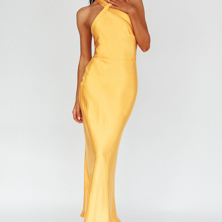 Italia Azure Crossover Halterneck Maxi Dress Sun 4