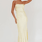 Dolce Life Backless Satin Maxi Dress Butter - thumbnail 1