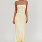 Dolce Life Backless Satin Maxi Dress Butter - thumbnail 5