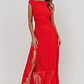 Moonlit Magic Asymmetric Neckline Maxi Dress Red - thumbnail 4