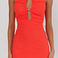 Piece Of Heaven Sleeveless Keyhole Mesh Mini Dress Red - thumbnail 3