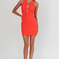 Piece Of Heaven Sleeveless Keyhole Mesh Mini Dress Red - thumbnail 4