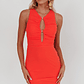 Piece Of Heaven Sleeveless Keyhole Mesh Mini Dress Red - thumbnail 5