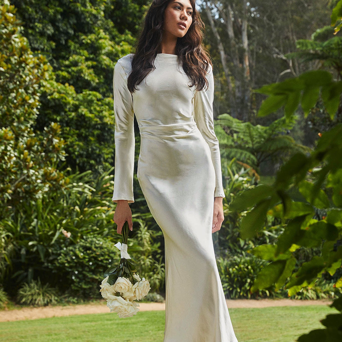 Loveland Cowl Back Midi Dress Oyster 2