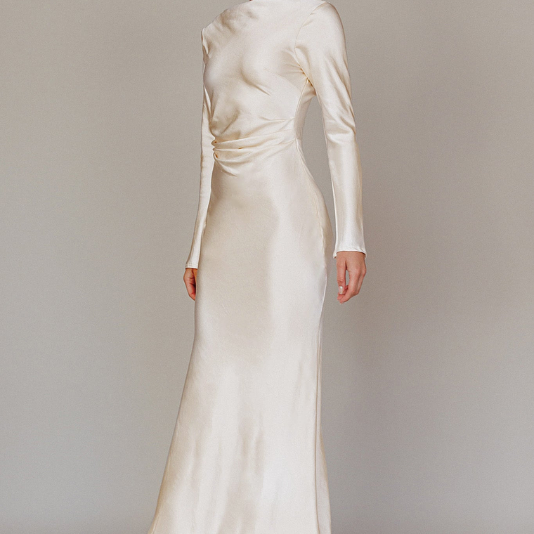 Loveland Cowl Back Midi Dress Oyster 5