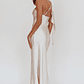 Carmel One-Shoulder Sash Maxi Dress Champagne - thumbnail 3