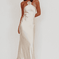 High Roller Flower Decoration Halter Dress Champagne - thumbnail 5