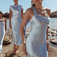 Carmel One-Shoulder Sash Maxi Dress Baby Blue - thumbnail 2