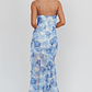 Frannie Vertical Ruffle Maxi Dress Floral Blue - thumbnail 3