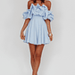 Kailynn Off-Shoulder A-Line Mini Dress Blue - thumbnail 3