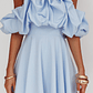 Kailynn Off-Shoulder A-Line Mini Dress Blue - thumbnail 4
