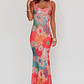 Girl Power Lace Strap Maxi Dress Pink - thumbnail 1