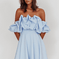 Kailynn Off-Shoulder A-Line Mini Dress Blue - thumbnail 5