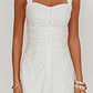 High Tide Buttoned Textured Mini Dress White - thumbnail 4