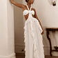 Santiago Cut-Out Ruffle Maxi Dress White - thumbnail 3
