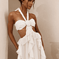Santiago Cut-Out Ruffle Maxi Dress White - thumbnail 4
