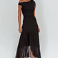 Moonlit Magic Asymmetric Neckline Maxi Dress Black - thumbnail 1
