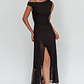 Moonlit Magic Asymmetric Neckline Maxi Dress Black - thumbnail 4