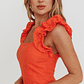 Annie Ruffle Shoulder Strap Mini Dress Orange - thumbnail 2