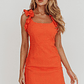 Annie Ruffle Shoulder Strap Mini Dress Orange - thumbnail 6