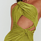 Kiah Twist Accent Thigh Split Midi Dress Moss - thumbnail 4