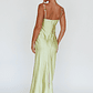 Rose Garden Floral Applique Midi Dress Lime - thumbnail 2