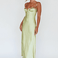 Rose Garden Floral Applique Midi Dress Lime - thumbnail 5