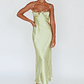 Rose Garden Floral Applique Midi Dress Lime - thumbnail 7