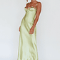 Rose Garden Floral Applique Midi Dress Lime - thumbnail 8