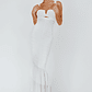 Nadia Ruched Fishtail Maxi Dress White - thumbnail 5