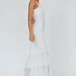Nadia Ruched Fishtail Maxi Dress White - thumbnail 6