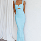 Nadia Ruched Fishtail Maxi Dress Light Blue - thumbnail 1
