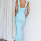 Nadia Ruched Fishtail Maxi Dress Light Blue - thumbnail 2
