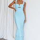 Nadia Ruched Fishtail Maxi Dress Light Blue - thumbnail 3