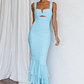 Nadia Ruched Fishtail Maxi Dress Light Blue - thumbnail 6