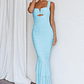 Nadia Ruched Fishtail Maxi Dress Light Blue - thumbnail 7