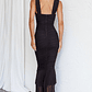 Nadia Ruched Fishtail Maxi Dress Black - thumbnail 3